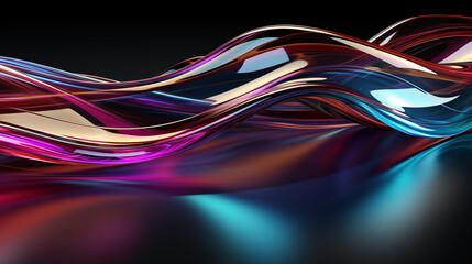 Holographic 3D icon of a house, with a futuristic iridescent gradient that shifts between pastel blues, pinks, and purples, featuring smooth edges.