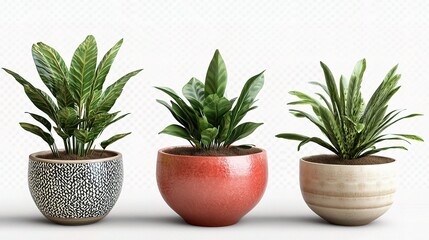 Obraz premium Collection of Beautiful Plants in Stylish Ceramic Pots
