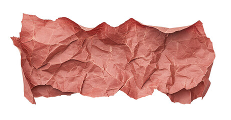 Obraz premium A close-up of crumpled red paper, showcasing intricate textures and folds. Ideal for backgrounds, design projects, and creative applications in print and digital media.