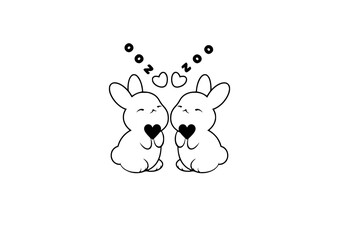 Fototapeta premium two cute rabbits 