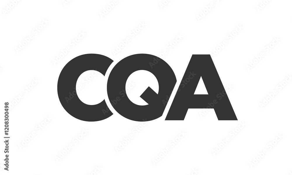 Fototapete CQA logo design template with strong and modern bold text. Initial based vector logotype featuring simple and minimal typography. Trendy company identity.