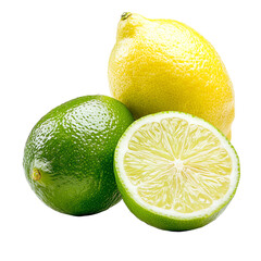 Fresh lemons and limes are displayed together, showcasing their vibrant colors