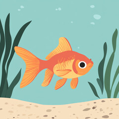 Naklejka premium illustration of fish in water