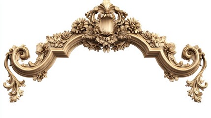 Ornate carved wood arch with floral and leaf patterns