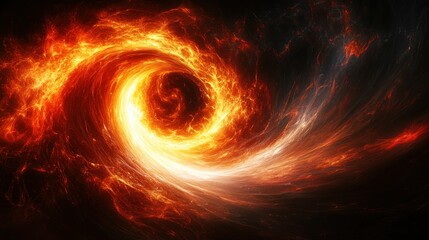 Fiery cosmic vortex swirls through space