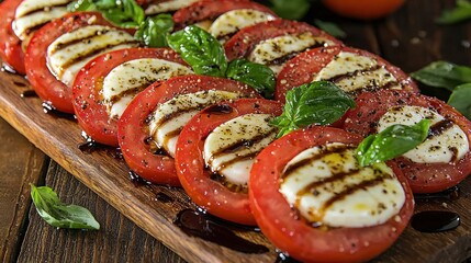 Delicious Caprese Salad:  Juicy Tomatoes, Creamy Mozzarella, and Fresh Basil