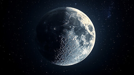 crescent moon against a dark background symbolizing celestial beauty and the wonder of astronomy with a bright tone and blurred empty space for a modern aesthetic