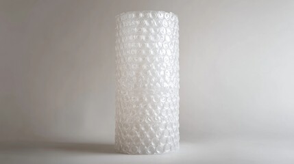 White bubble wrap roll studio shot, packaging protection