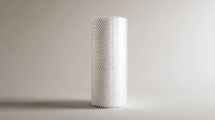 Studio-shot bubble wrap roll, packaging, white background