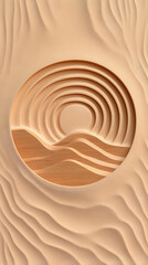 Obraz premium Beige 3D Sand Dune Illustration