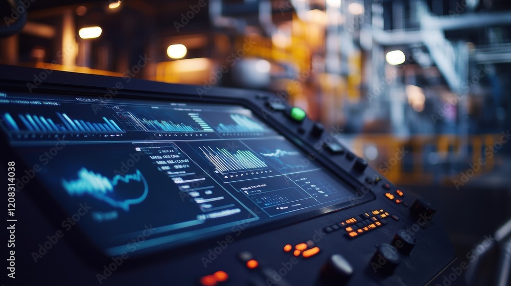 Poster modern control panel displaying various charts, graphs, and key performance indicators - kpis - is m