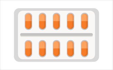 A white and orange pill container with 12 pills inside