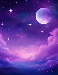 Fototapeta premium Mystical Purple Moon Sky Wallpaper Smartphone Wallpaper