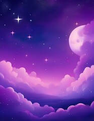 Mystical Purple Moon Sky Wallpaper Smartphone Wallpaper