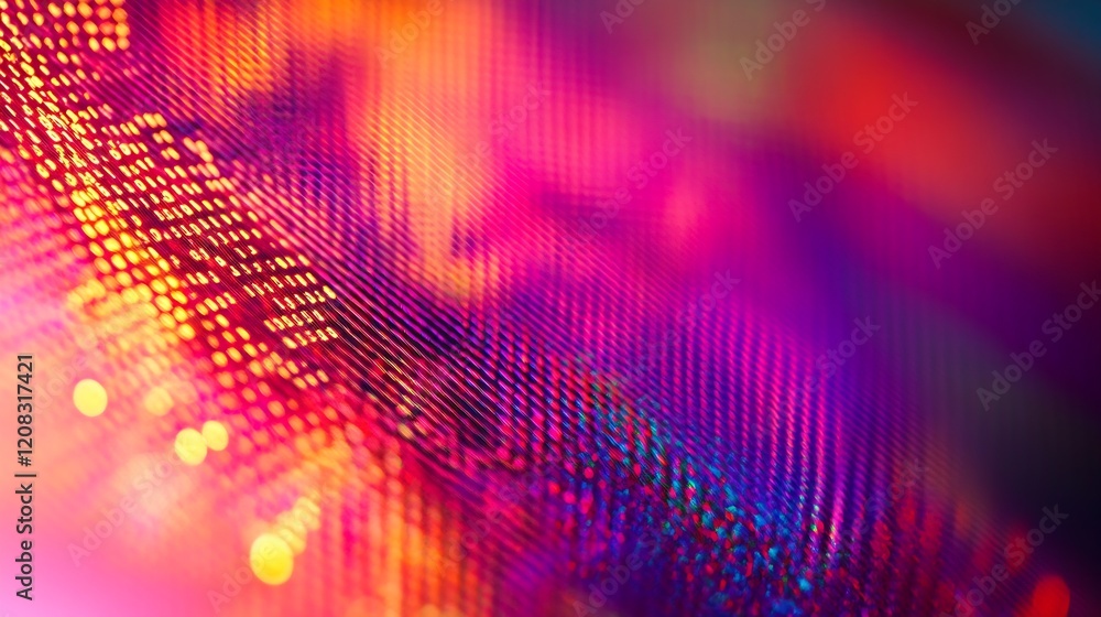 Leinwandbilder vibrant multicolor led light patterns with abstract digital conceptual art background : generative a