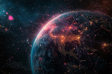 Futuristic Technology Sphere with Glowing Circuitry and AI Concept in Hands Depicting Digital Innovation and Advanced Cyber Design