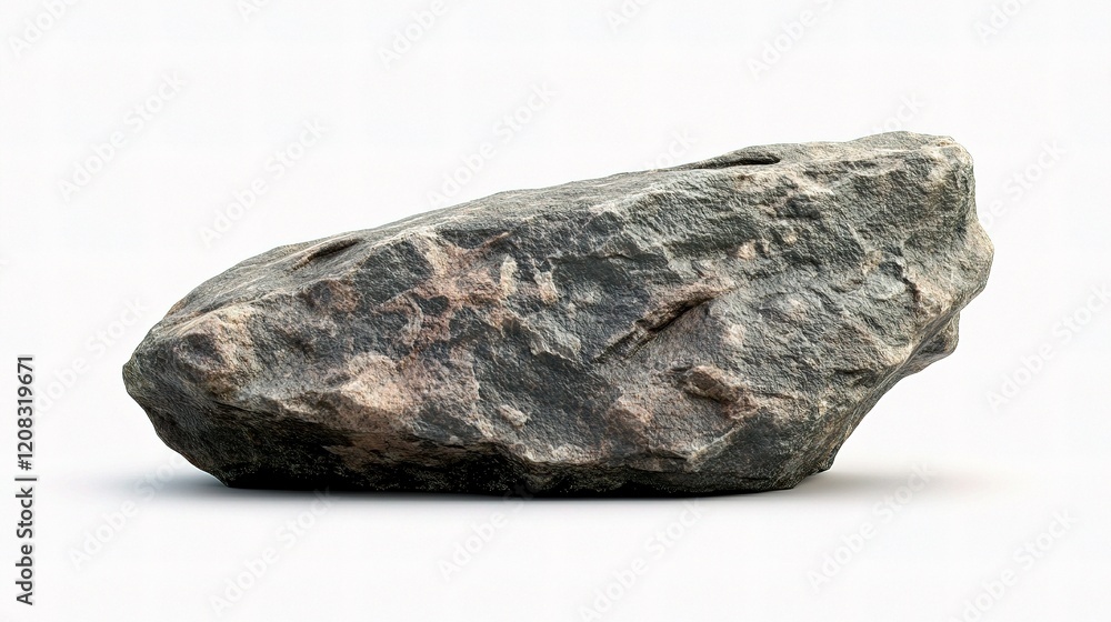 Poster realistic textured rock isolated on white background for design use