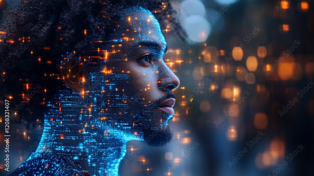 Poster exploring ai-powered voice recognition tools transforming communication in the digital age