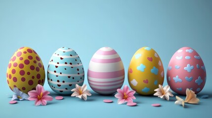 Vibrant chocolate easter eggs with festive patterns for holiday celebration