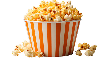 Single popcorn snack with crisp, fluffy texture and golden highlights, studio view, isolated on transparent background.