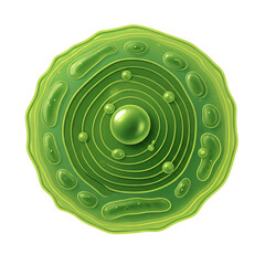 Fototapeta premium Plant Cell Icon - Detailed Structure with Nucleus, Chloroplasts, and Cell Membrane