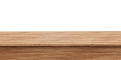 Empty aged wooden table top isolated used to display or mount your products