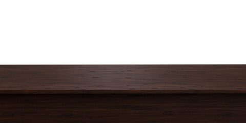 Empty aged wooden table top isolated used to display or mount your products