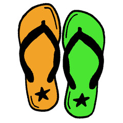 Brazilian Flip Flops Hand Drawn