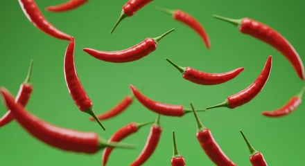 red hot chili peppers falling isolated background