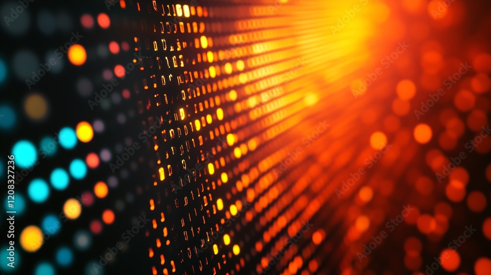 Poster warm orange and teal led light pattern for modern digital art and sleek background applications : ge