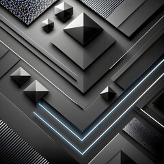 Obraz premium Futuristic Abstract Pyramid Background with Neon Geometric Lines