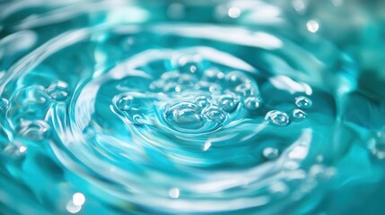 a swirling iridescent liquid crystal serum with pearlescent ripples, macro photography, ultra-detailed viscous flow patterns, teal and azure hues, glossy surface texture, studio lighting