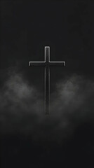 Naklejka premium Dark Cross 3D Illustration