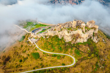Aerial view of the Spiš Castle near Spisska Kapitula Slovakia near Tatras Mountains