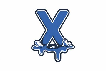 Obraz premium A stylized blue letter X sinking into water, creating a unique and memorable logo.