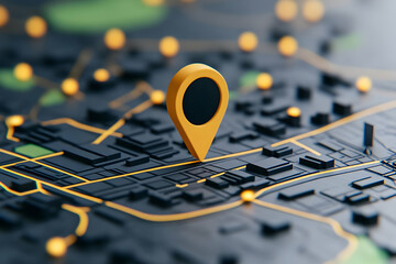 3D City Map Navigation Illustration