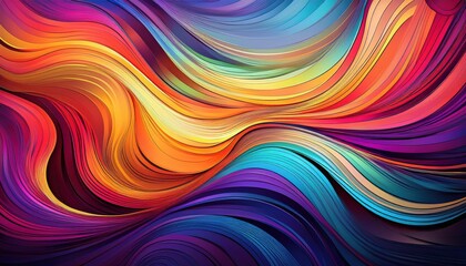 Obraz premium A modern abstract image featuring sleek curving lines in vibrant colors, creating a dynamic and visually captivating design.