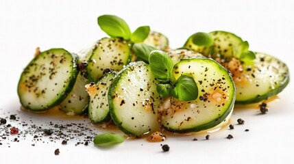 Freshly Marinated and Pickled Cucumbers with Gourmet Herbs and Spices