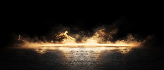 Obraz premium Dark Background with Smoke and Fog for Product Presentation