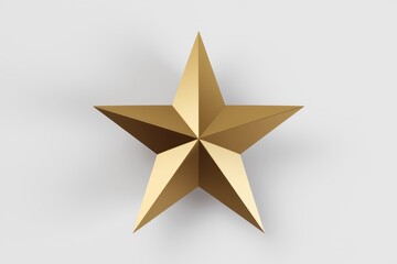 A golden, five-pointed star on a white background, symbolizing achievement and success.