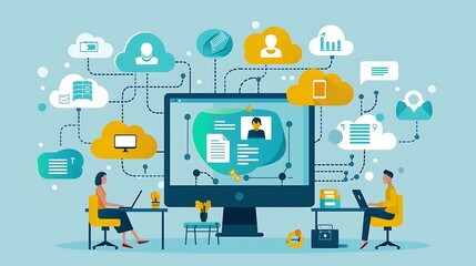 Document Management for Remote Workforces, Illustrate the adaptability of document management technologies for remote workforces with an image showing secure access to documents from any location