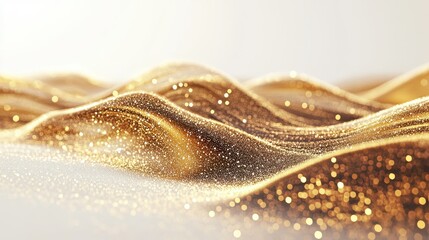 Sparkling golden sand dunes in sunlight