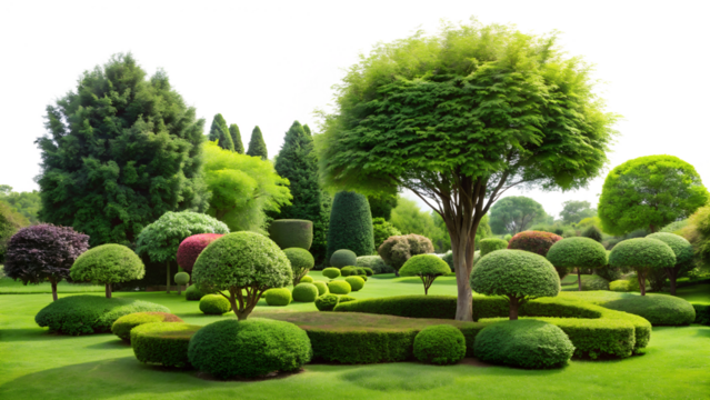 garden with trees