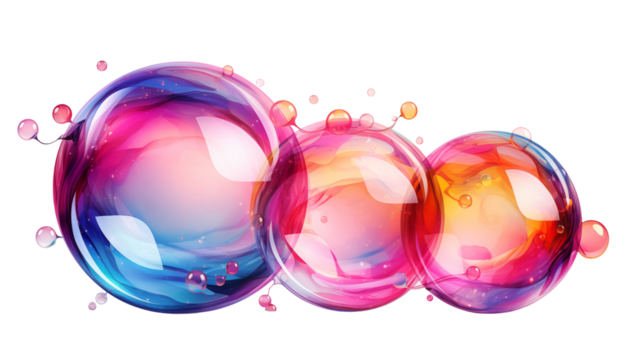 A single soap bubble glowing with pastel reflections, floating delicately, studio view, isolated on transparent background. - Powered by Adobe