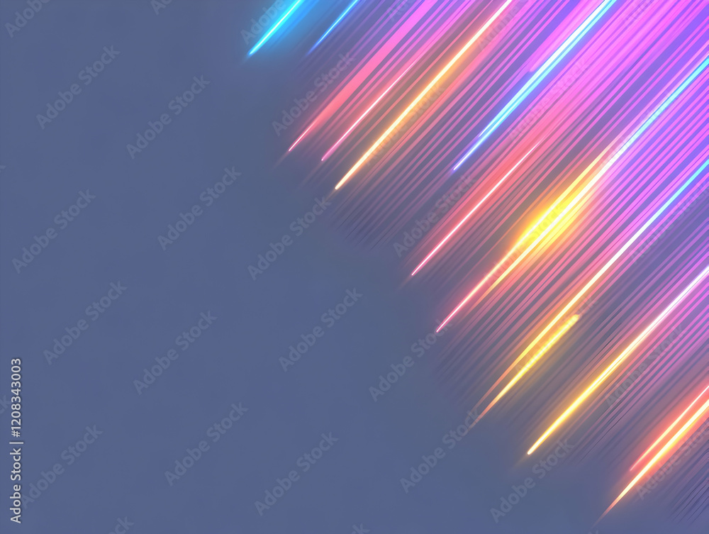 Poster abstract background diagonal lines neon glow