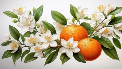 tangerines with leaves