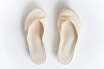 A pair of women's shoes placed on a clean white surface