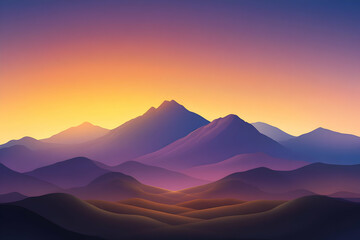 Sunset Mountain Illustration