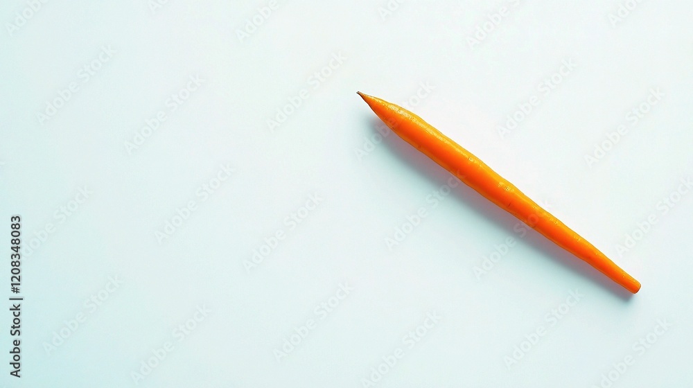 Poster fresh orange carrot isolated on white background with sharp lines