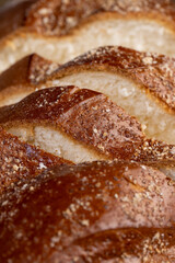 a soft loaf of wheat flour on the table